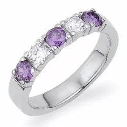 violettem Zirkon Memoirering aus Silber