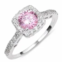 rosa Zirkon Ring aus Silber