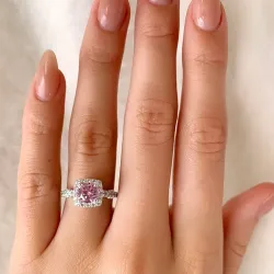 rosa Zirkon Ring aus Silber