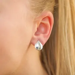 tropfenförmigen Ohrclips in Silber
