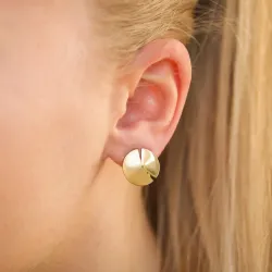 runden Ohrclips in vergoldetem Silber