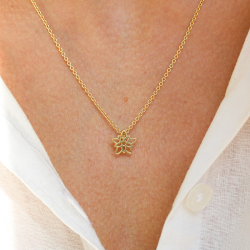 Geburtsblume Dezember Weihnachtsstern Anhänger aus vergoldetem Sterlingsilber