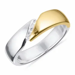 breit Ring aus Silber mit 8 karat Gold