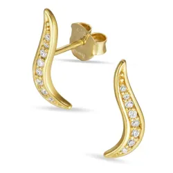 Zirkon Ohrringe in vergoldetem Silber