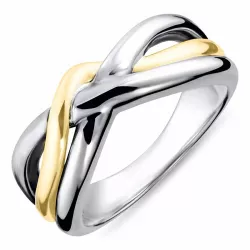 Ring aus oxidiertem Silber mit 8 Karat Gold