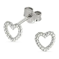 Herz Ohrstecker in Silber