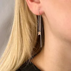 lange ketten ohrringe in Silber