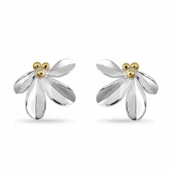 Blumen Ohrstecker in Silber mit vergoldetem Sterlingsilber