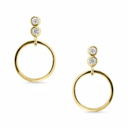 runden Zirkon Ohrringe in vergoldetem Silber