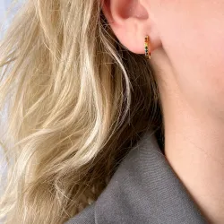 12 mm Zirkon Kreole in vergoldetem Sterlingsilber