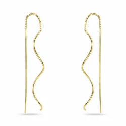 lange ketten ohrringe in vergoldetem Silber