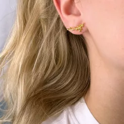Blatt Ohrringe in vergoldetem Silber