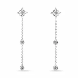 lange Stern ketten ohrringe in Silber