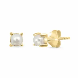 4 mm Perle Ohrstecker in vergoldetem Silber