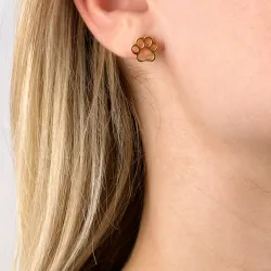 Pfote Ohrstecker in vergoldetem Silber - Little Ones