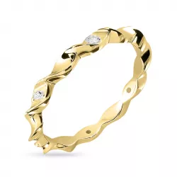 gewunden Zirkon Ring aus vergoldetem Sterlingsilber