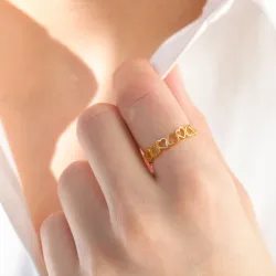 Herz Ring aus vergoldetem Sterlingsilber