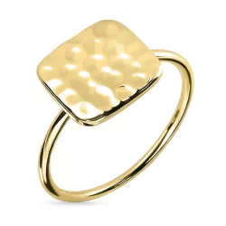 viereckigem Ring aus vergoldetem Sterlingsilber