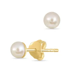 4 mm Perle Ohrstecker in vergoldetem Silber