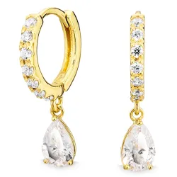 Zirkon Kreole in vergoldetem Silber