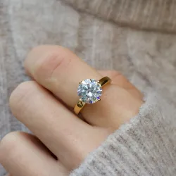 Zirkon Ring aus vergoldetem Sterlingsilber