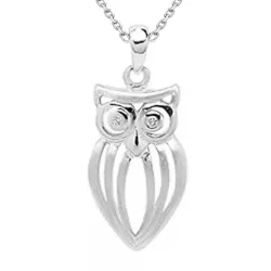 Eule Zirkon Halskette aus Silber und Anhänger aus Silber