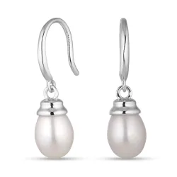 7,5-8 mm Perle Ohrringe in Silber