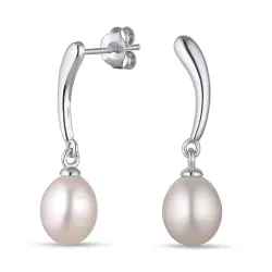 7,5-8 mm Perle Ohrringe in Silber