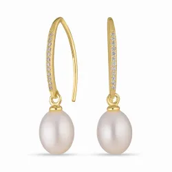 7,5-8 mm Perle Ohrringe in vergoldetem Sterlingsilber
