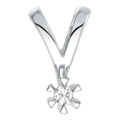 Diamant Solitäranhänger in 14 karat Weißgold 0,05 ct