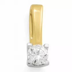 Diamant Solitäranhänger in 14 karat Gold- und Weißgold 0,20 ct