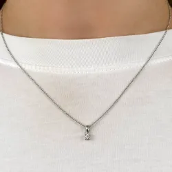 0,10 ct Diamant Solitäranhänger in 14 karat Weißgold 0,10 ct
