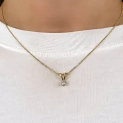 Diamant Solitäranhänger in 14 karat Gold 0,20 ct