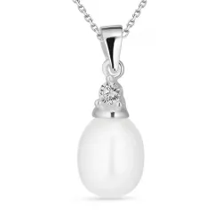 Perle Halskette aus Silber und Anhänger aus Silber