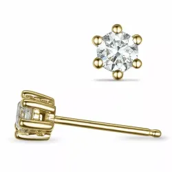 2 x 0,20 ct Solitärohrstecker in 14 Karat Gold mit Diamant