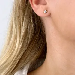 2 x 0,20 ct Solitärohrstecker in 14 Karat Gold mit Diamant