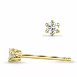 2 x 0,05 ct Solitärohrstecker in 14 Karat Gold mit Diamant 