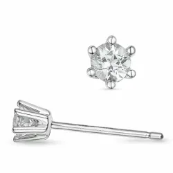 2 x 0,10 ct Solitärohrstecker in 14 Karat Weißgold mit Diamant 