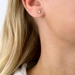 2 x 0,10 ct Solitärohrstecker in 14 Karat Gold mit Diamant