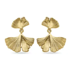 Blatt Ohrringe in vergoldetem Sterlingsilber