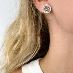 Lebensbaum Zirkon Ohrringe in Silber