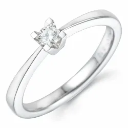0,10 ct Ring in 14 Karat Weißgold 0,10 ct