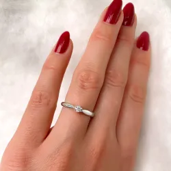 0,10 ct Solitär ring aus 14 Karat Weißgold