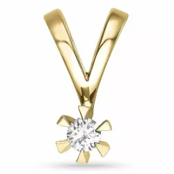 Diamant Solitäranhänger in 14 karat Gold 0,10 ct