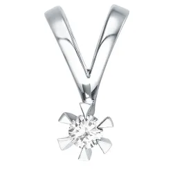 Diamant Solitäranhänger in 14 karat Weißgold 0,10 ct