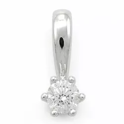 Diamant Solitäranhänger in 14 karat Weißgold 0,10 ct