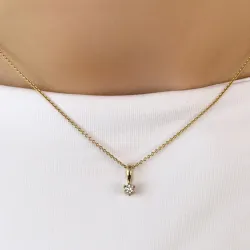 0,10 ct Diamant Solitäranhänger in 14 karat Gold 0,10 ct
