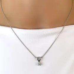Diamant Solitäranhänger in 14 karat Weißgold 0,20 ct