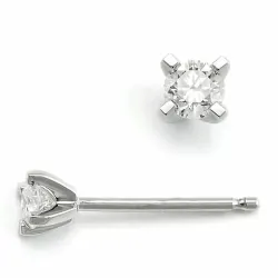 2 x 0,10 ct Solitärohrstecker in 14 Karat Weißgold mit Diamant
