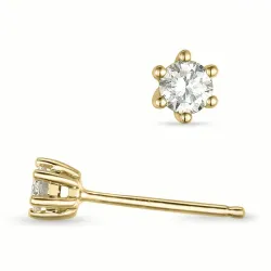 2 x 0,10 ct Solitärohrstecker in 14 Karat Gold mit Diamant